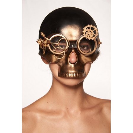 KAYSO Gold Steampunk Mask with Gears  Spikes SPM037GD